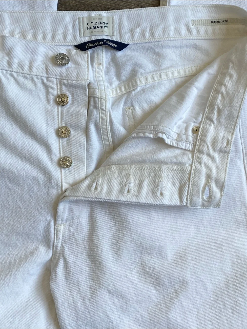 Citizens Of Humanity White Straight-Leg Jeans Size 29 Button Fly